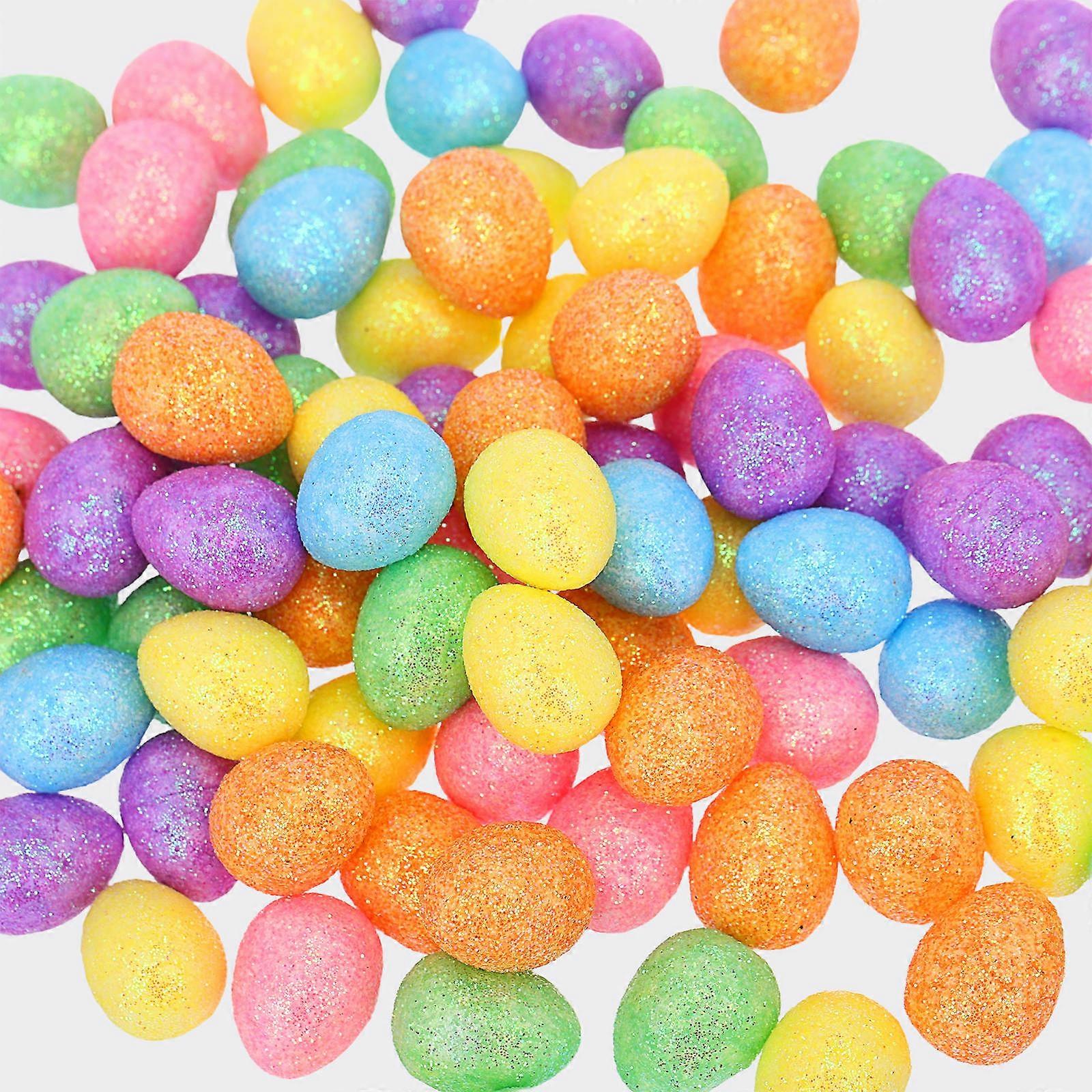 100pcs Miniature Easter Eggs Bulk Glittering Colorful Easter Eggs Stuffer