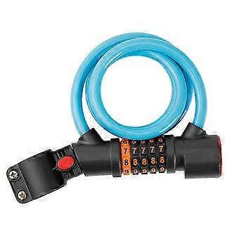 Five Digit Combination Bike Lock Sturdy Bikes Lock for Travel Outdoor 1.2m Transparent Black