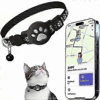 2026 Latest Model Cat Tracker, suitable for Airtag and Android, no monthly fee GPS cat location tracker, reflective waterproof collar with safety buck