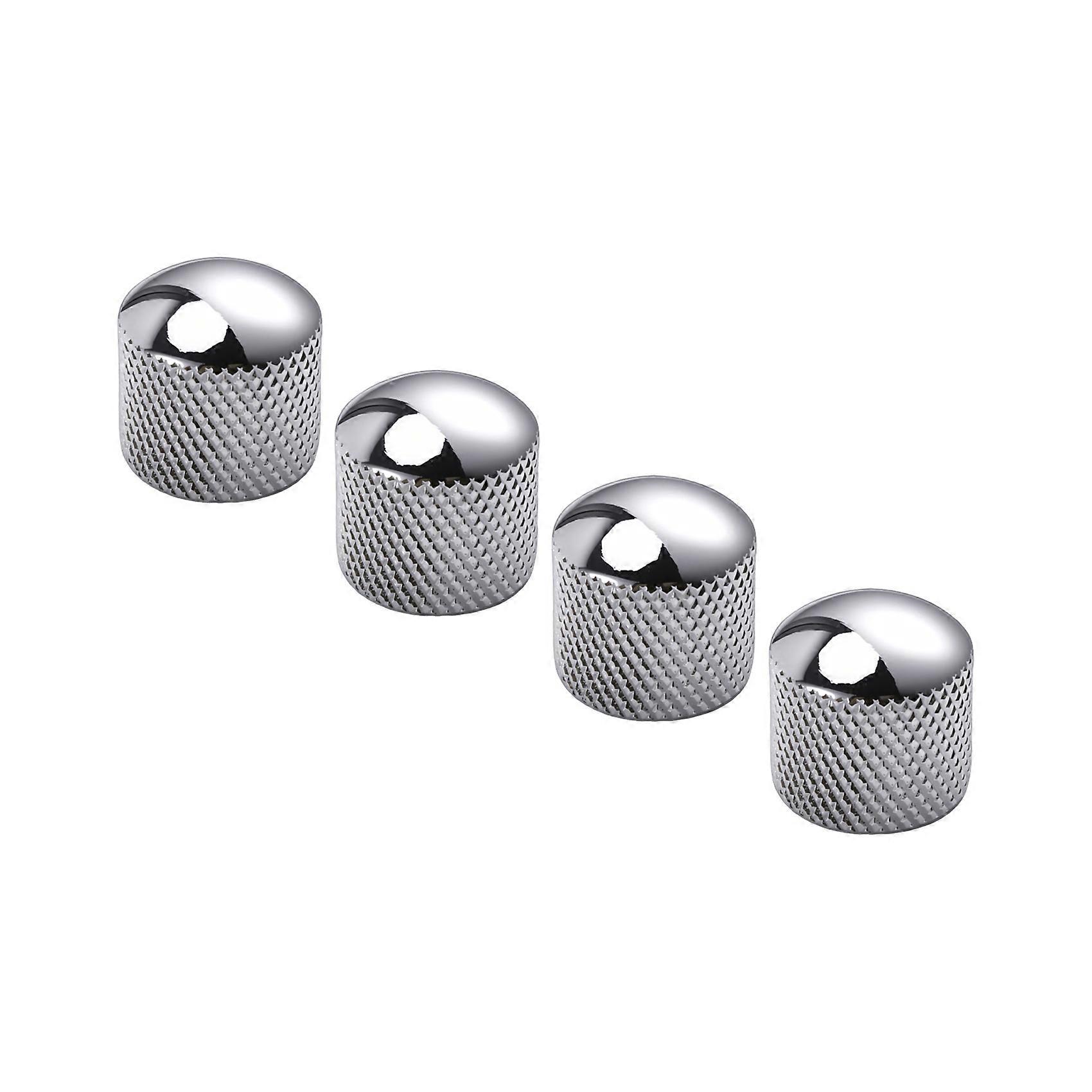 40x Guitar Dome Control Knobs for Fender Tele Replacement, Silver