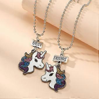 2-Piece Kids' Unicorn Friendship Pendant Necklaces