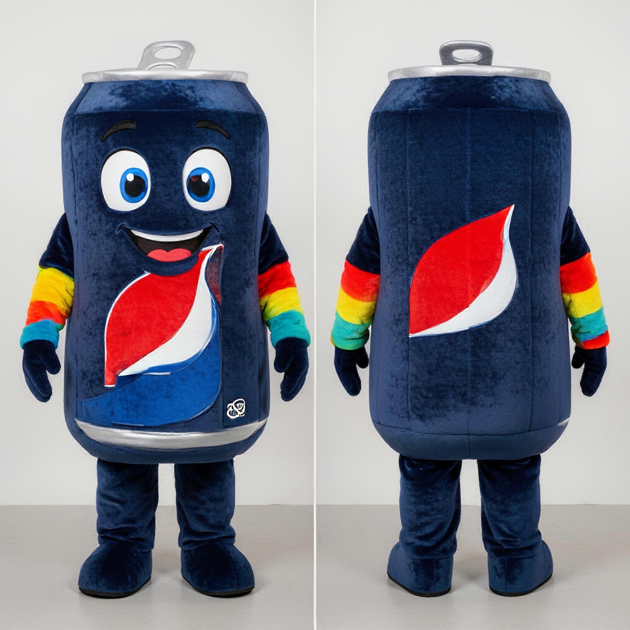 MASTICOT Navy Rounded Soda Can Mascot