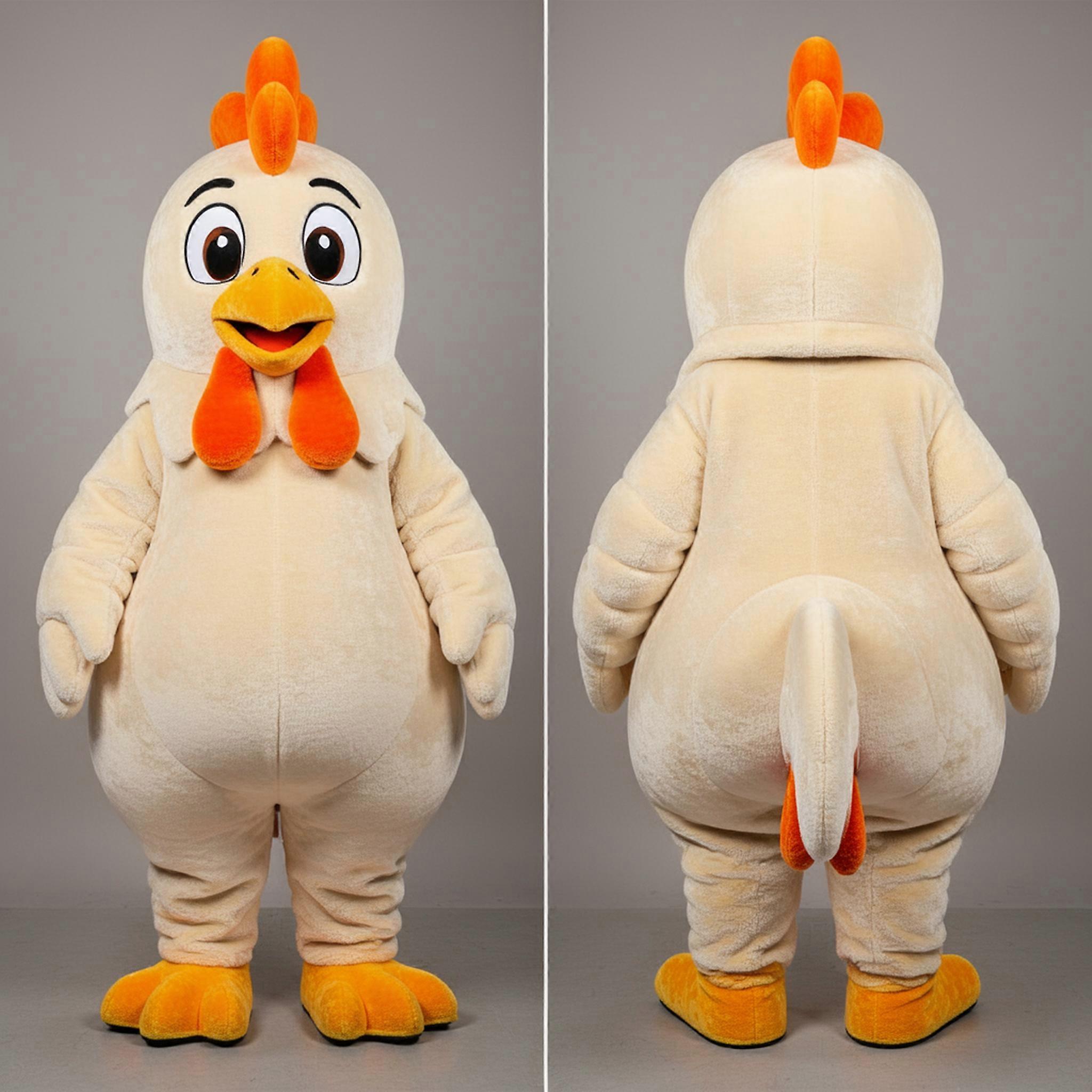 MASTICOT Cream Cartoon Rooster Mascot