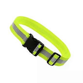Cinto de segurança refletor, faixa de braço iluminada para corrida/ciclismo/caminhada noturna, elástico e ajustável.