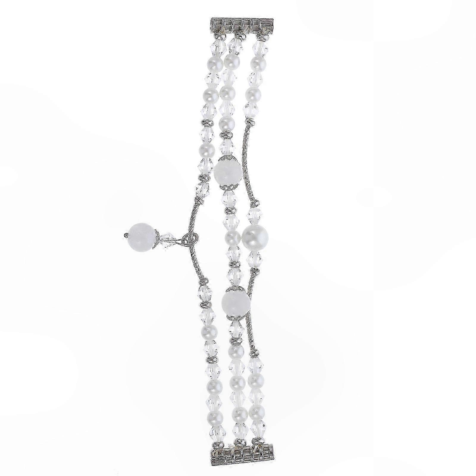 Smartwatch Watch Strap 2 Pcs, White Agate Beaded