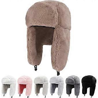 WindResistant Faux Fur Earflap Trapper Hat, Thermal UshankaInspired Cap For Cold Outdoor Sports