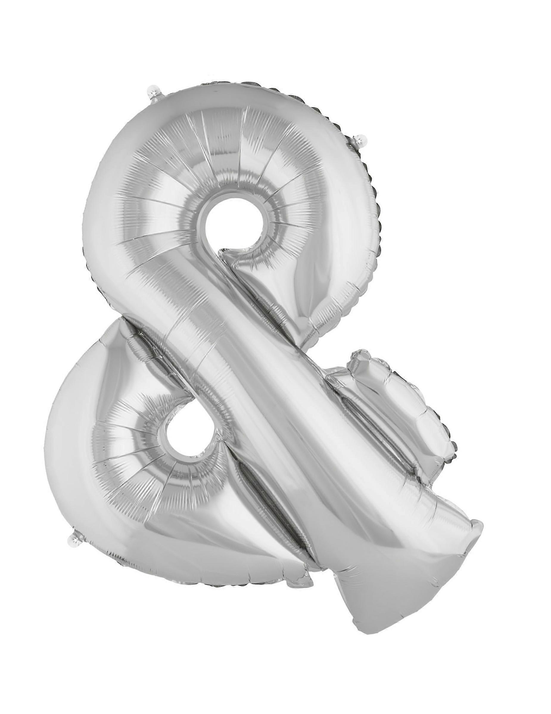 Giant foil balloon symbol & silver 80 cm