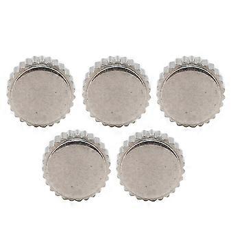 Watch Crown Parts 5pcs 7mm Silver Steel Compatible with Replacement Accessories
