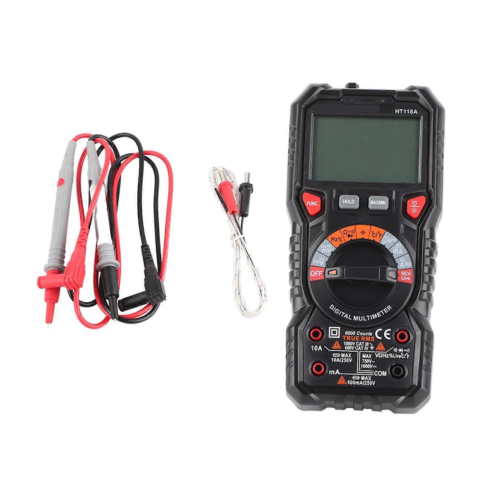 Multimeter Meter 6000 Count Digital Automatic Range True Effective Value Ammeter HT118A