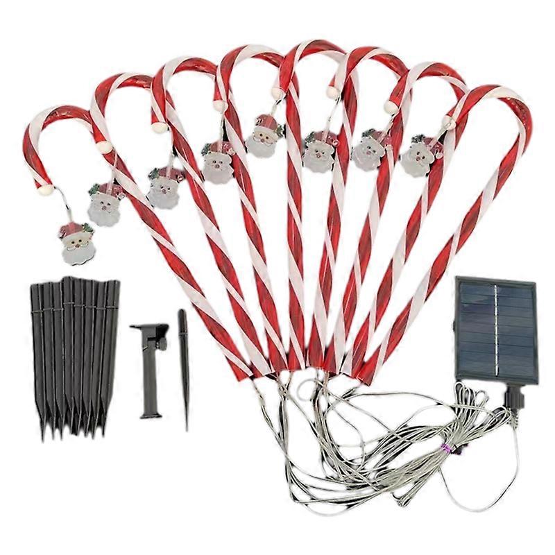 Solar-Powered Candy Cane Garden Lights