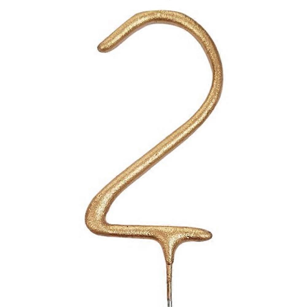 Cake Sparkler: Number 2, Gold