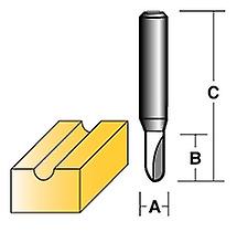 CARBITOOL VEINING BIT 3/16" 1/4" SHANK
