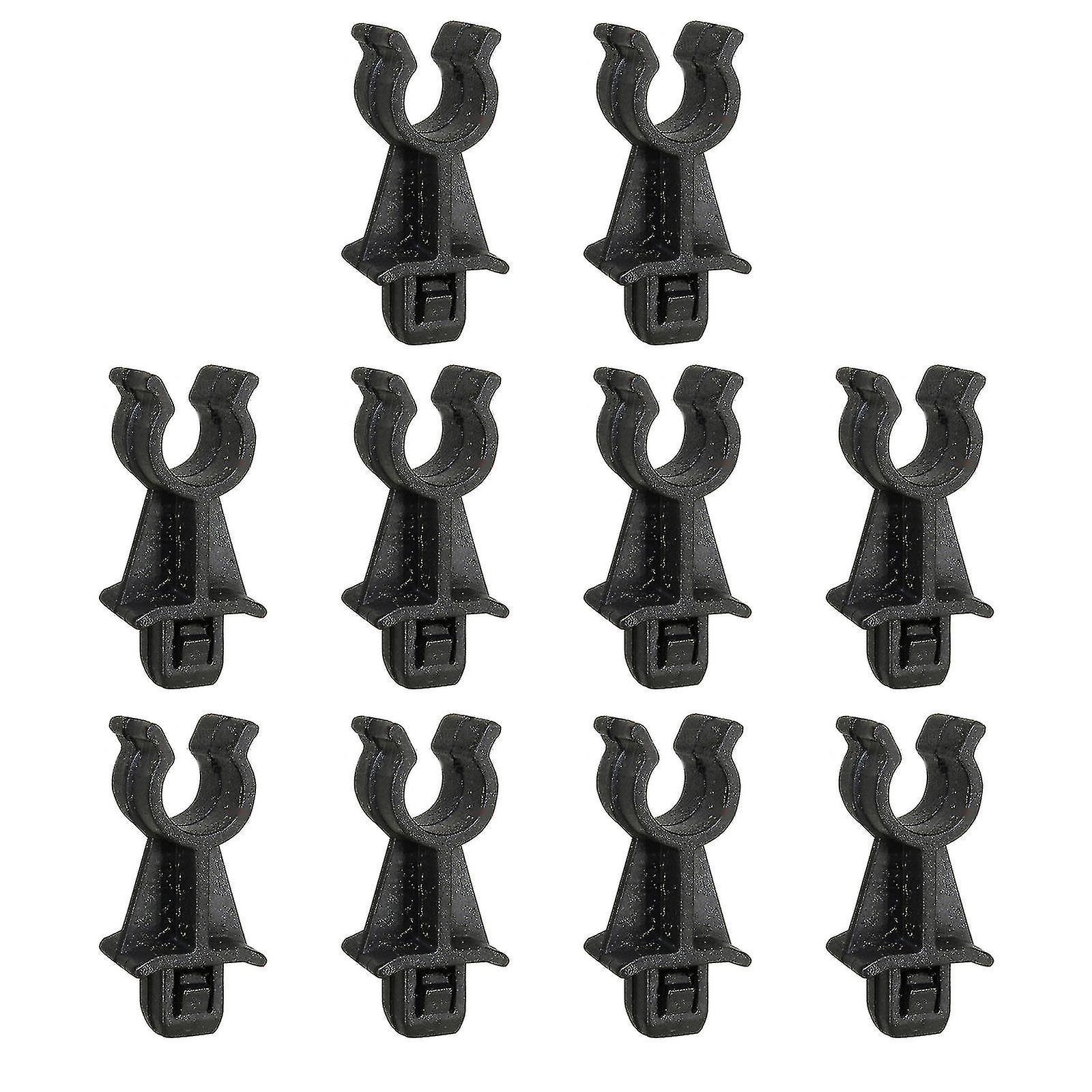 10pcs Black Plastic Bonnet Prop Support Rod Clips Durable Support Rod Buckles