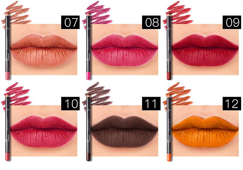 12 Colors Matte Mist Lipstick Lasting Non-stick Lip Gloss Lip Liner Set Makeup