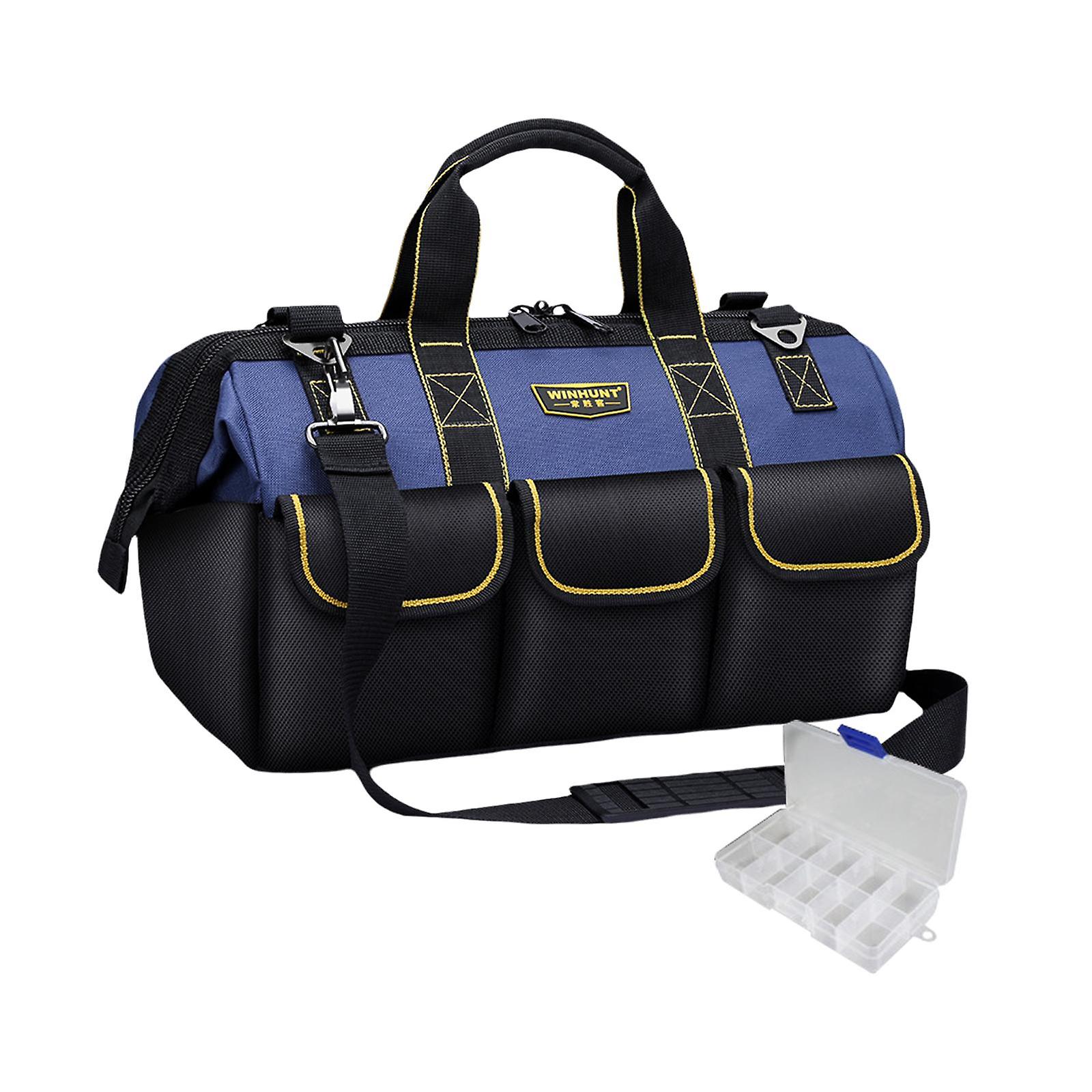 600D Waterproof Tool Bag Storage Hand Bag with Multi Pockets 23in Blue