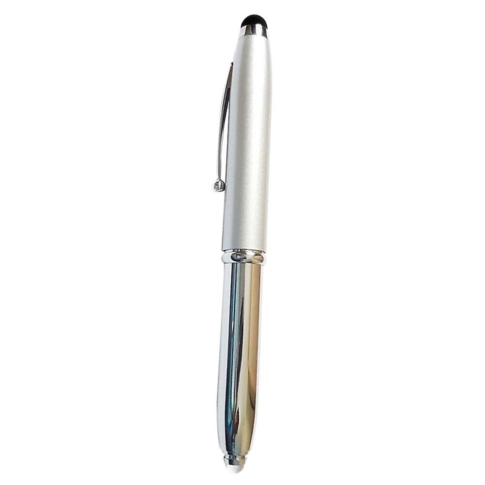 3-in-1 Capacitive Stylus And Ballpoint Pen With Ultra Bright Led Light, Silver