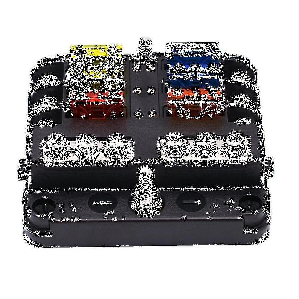 6-way Waterproof Fuse Block,with Led Indicator 12 Circuits With Negative Marine Fuse Box For Dc 12/