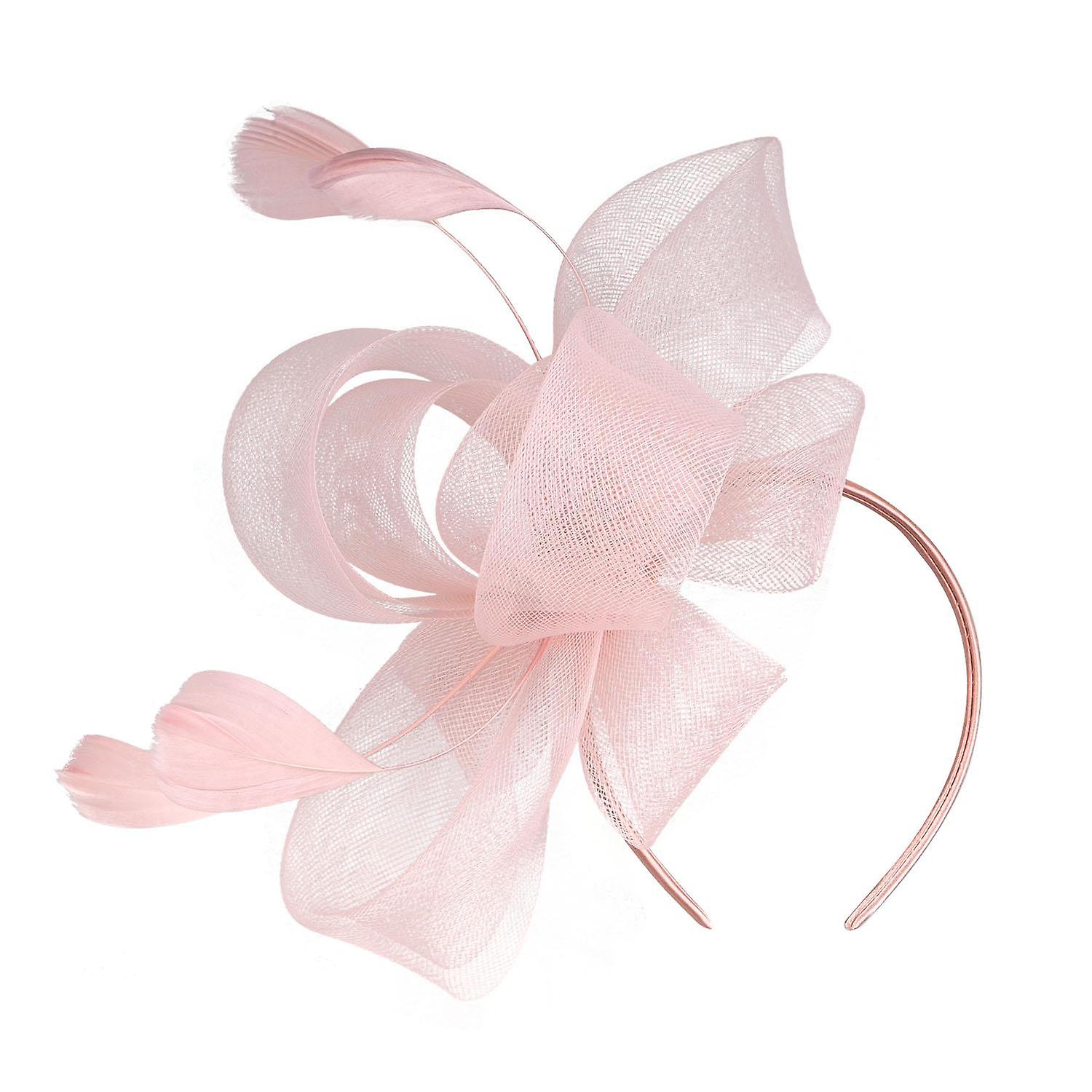 Net and Feather Fascinator Hat Headband Alice Headband Clip Mesh Bowknot Wedding Cocktail Hair Acces