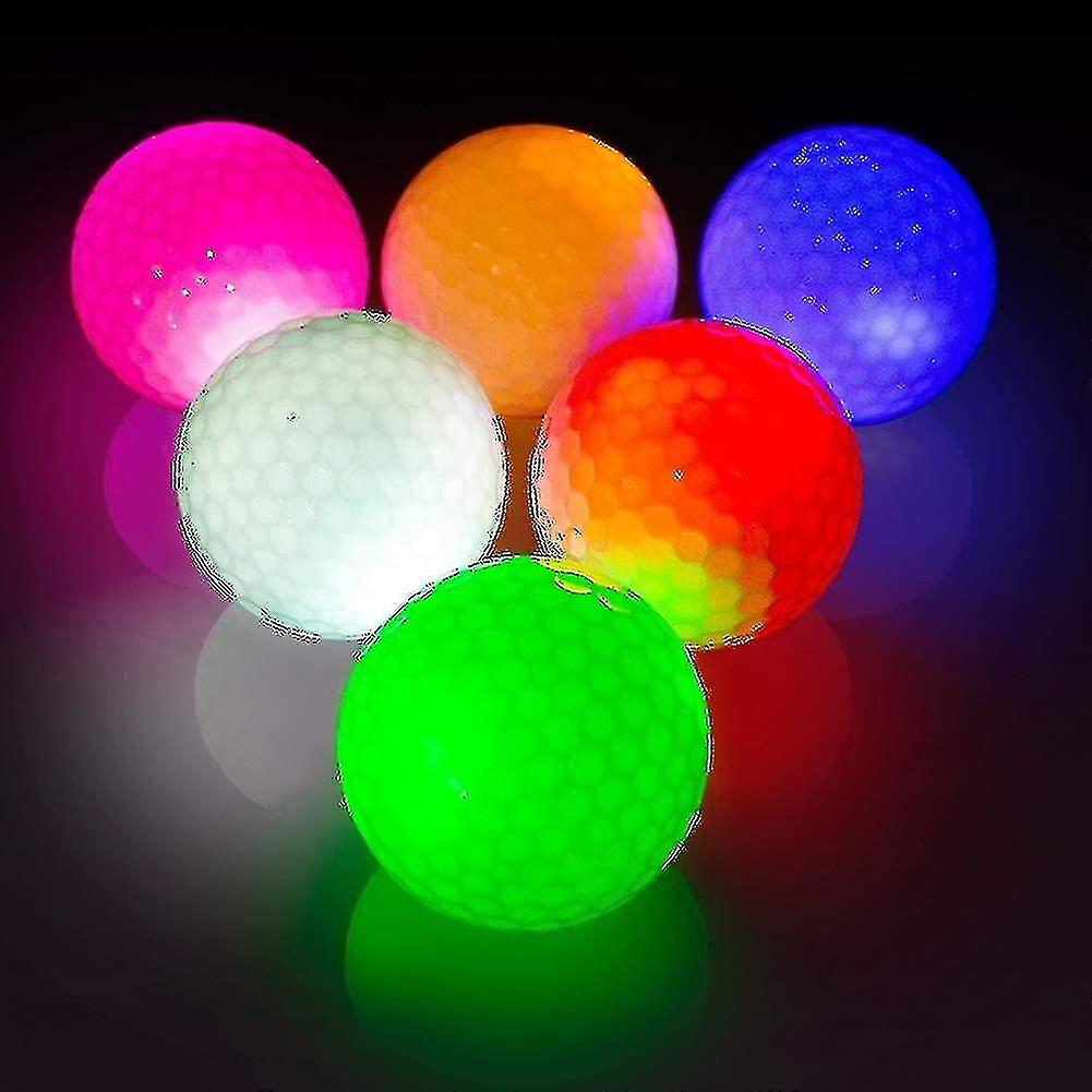 6 个 LED 发光高尔夫球,闪烁发光高尔夫球,夜间发光
