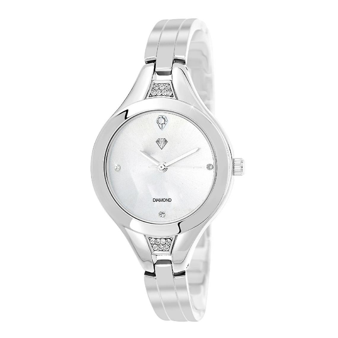 Reloj de mujer MF306-DIAMANT - Correa de acero plateado