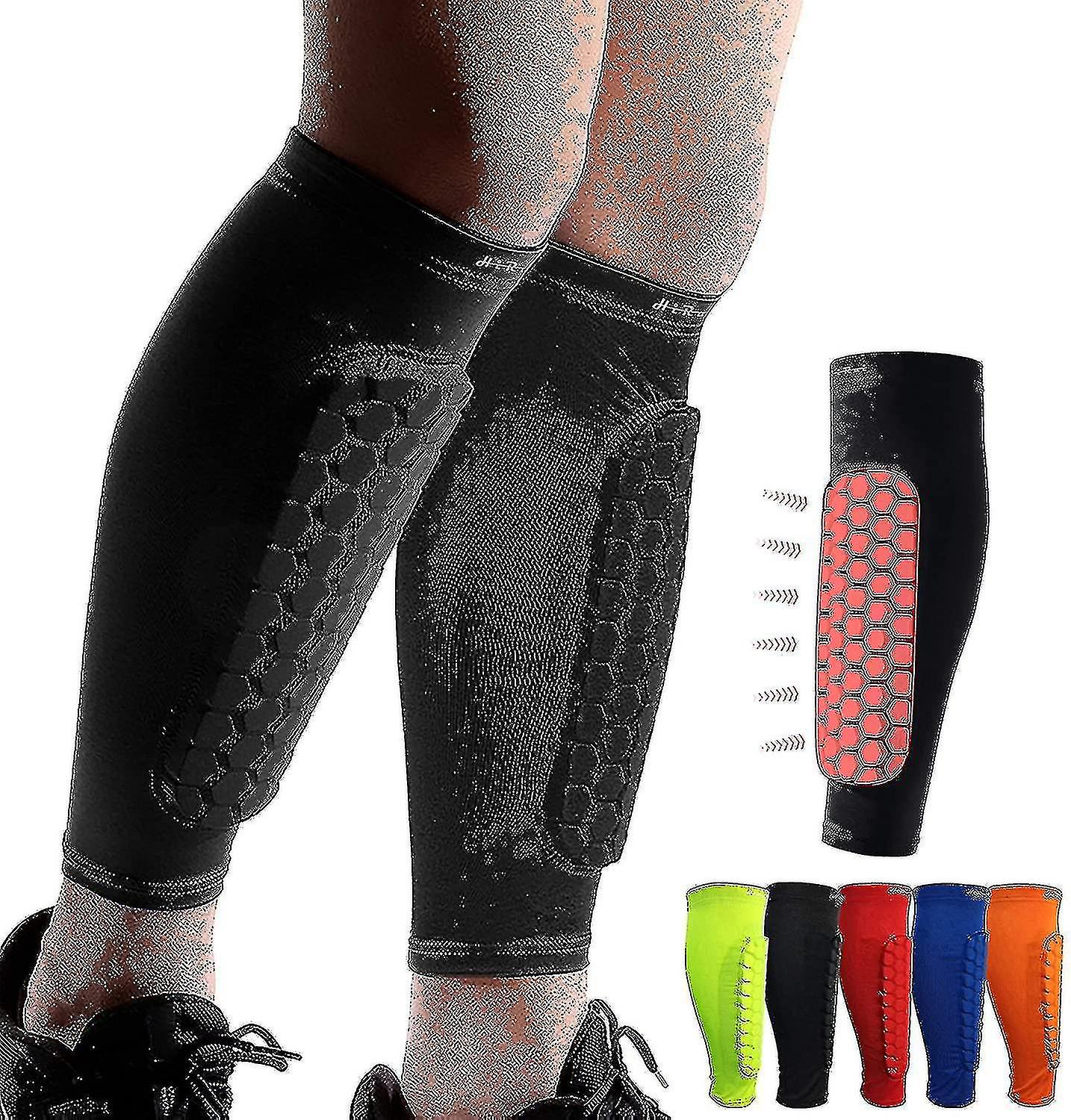 Fotboll Shin Guards Shin Pads för ungdomar vuxna, med honeycomb pads (1pair)