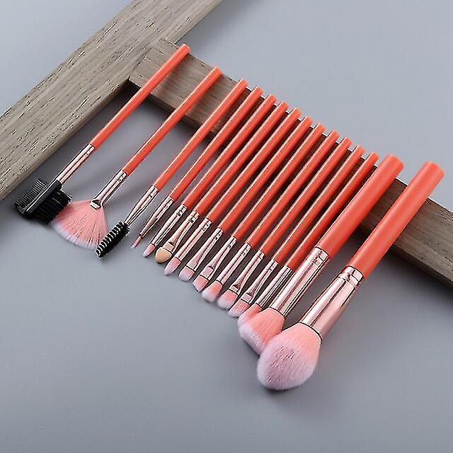 15pcs歌舞伎メイクアップブラシセットプロのファンデーションをブレンドコンシーラーアイシャドウまつめ眉の櫛のブラシ