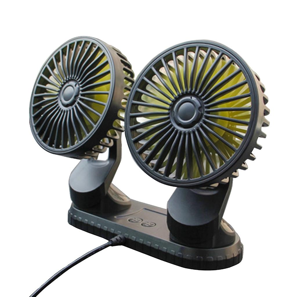 סיבוב מאוורר רכב אוורור ראש כפול מצנן אוויר מתכוונן בקיץ רעש נמוך