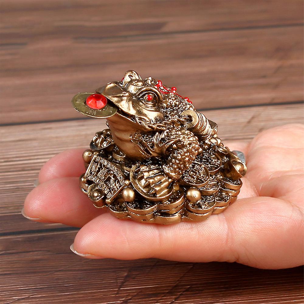 Gold/bronze Resin Toad Ornaments Creative Craft Tabletop Statue Suitable