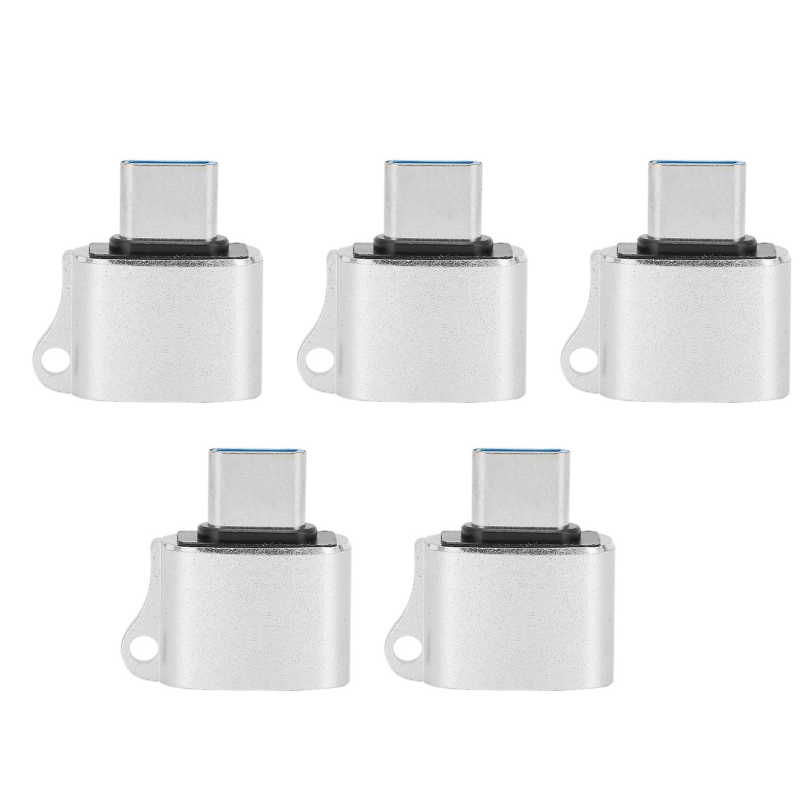 5Pcs Type-C to USB2.0 OTG Adapter - Portable Data Converter for Computers & Phones