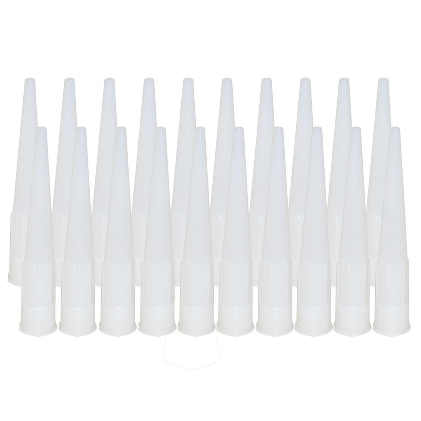 20pcs Silicone Caulking Nozzles Glass Glue Sealant Tip Mouth Extension Tools Q