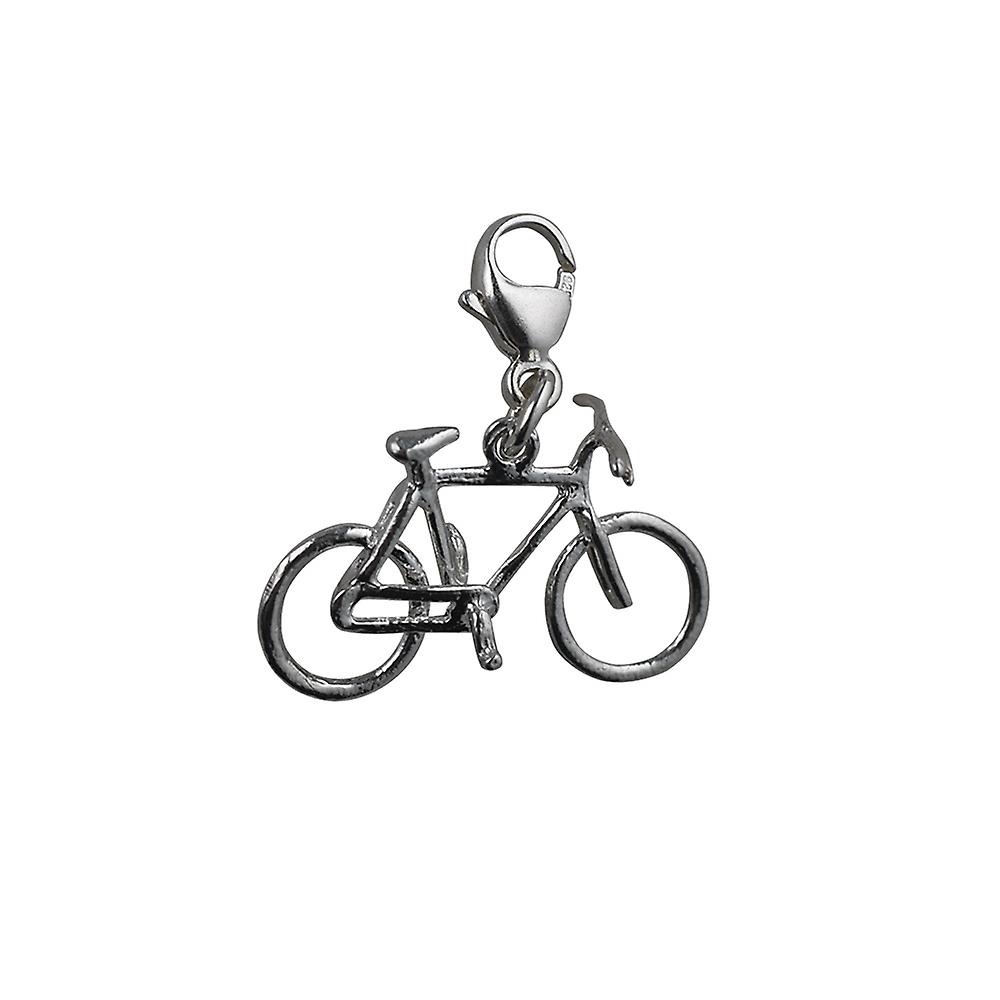 Silver 12x20mm Bicycle Charm with a lobster clasp