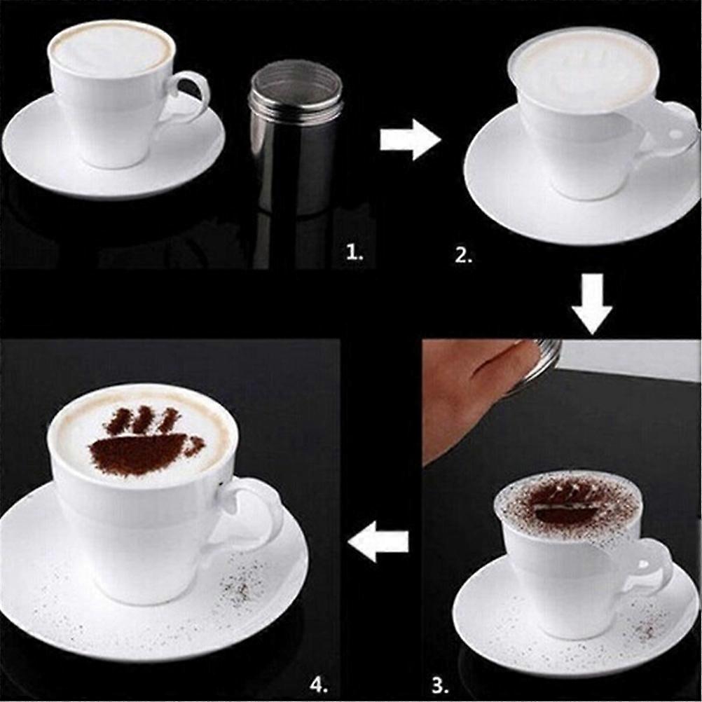 16Pcs Plastic Coffee Foam Spray Stencils 8.5cm Diameter Mold