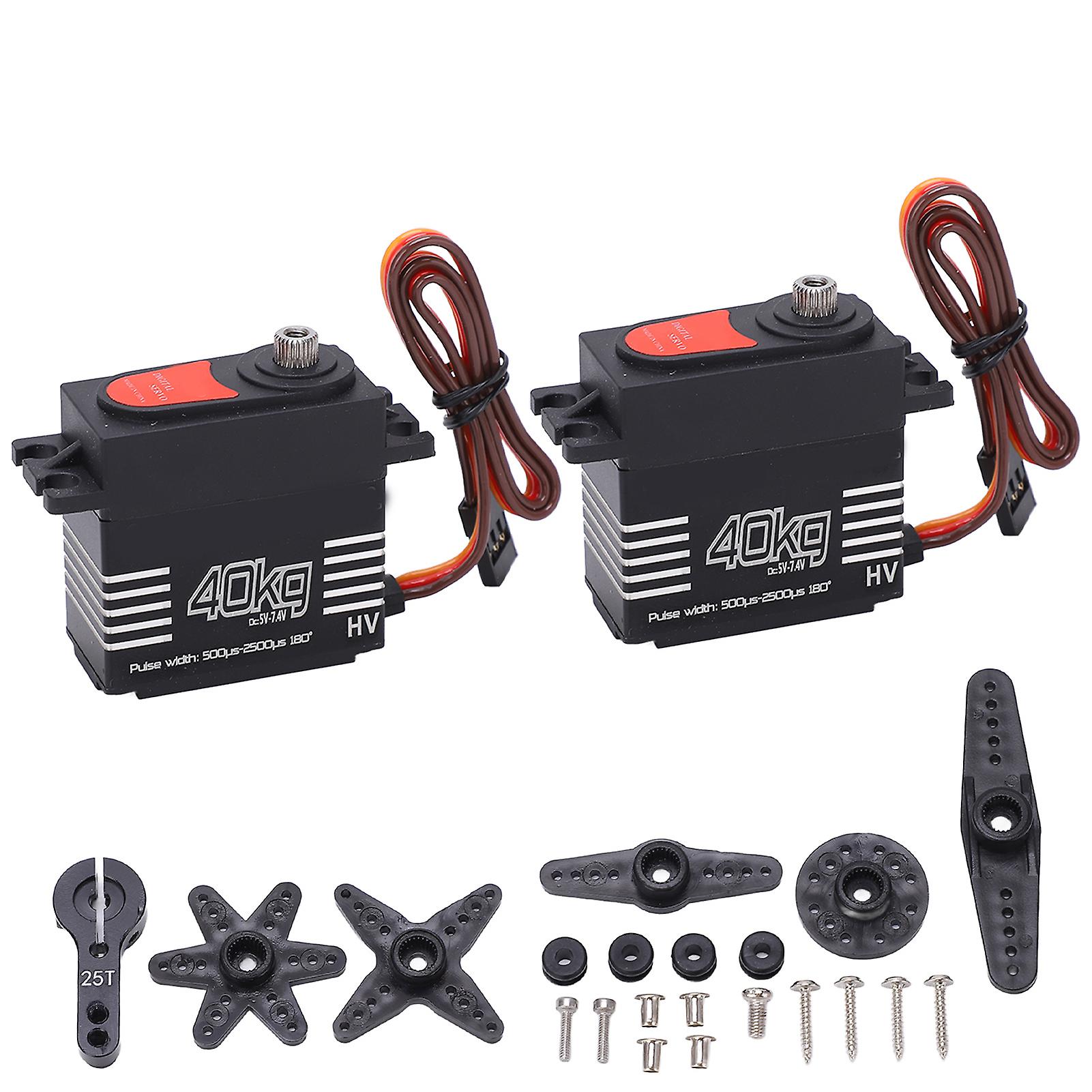 2PCS QY3240MG High Speed Metal Gear 40kg Large Torque Digital Servo for Scx10 1:8/1:10 RC Car Robot