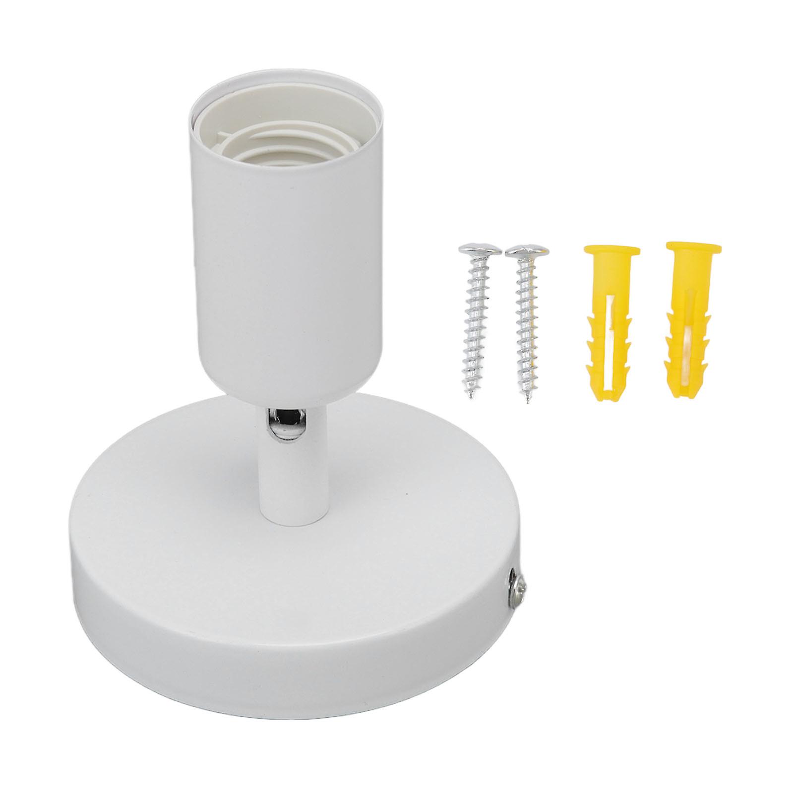 Modern and simple E26/E27 wall socket for bedroom, living room, display cabinet, 85-265V, white