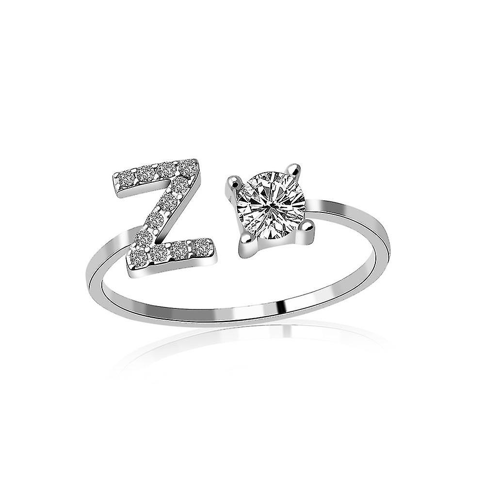 A-z Letter Gold Color Metal Adjustable Opening Ring, Initials Name Alphabet