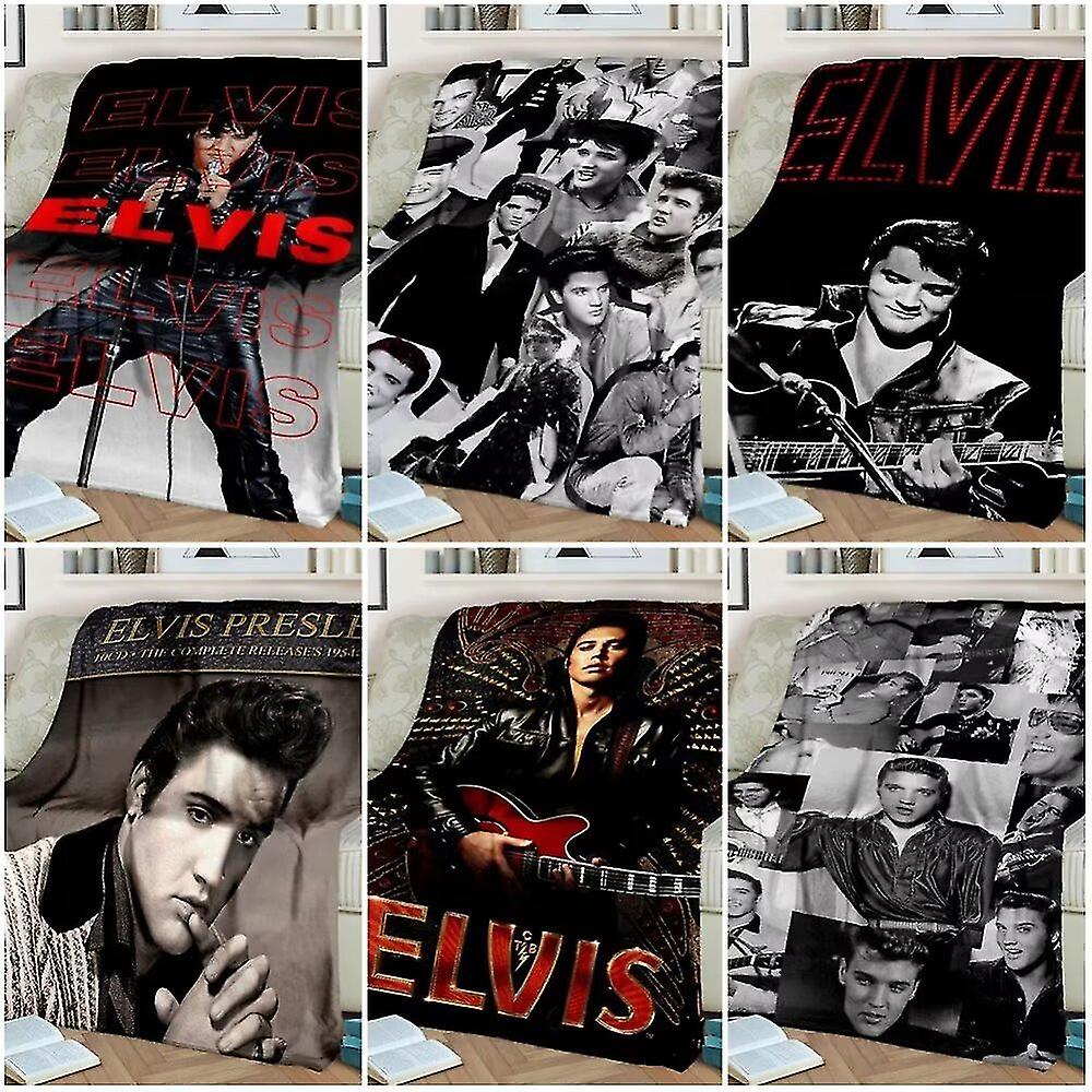 Elvis Presley Fleece Filt Varm Sovrum Kasta Filt På Säng Soffa Sängkläder Resor Flanellfiltar För Vuxna Barn Täcke