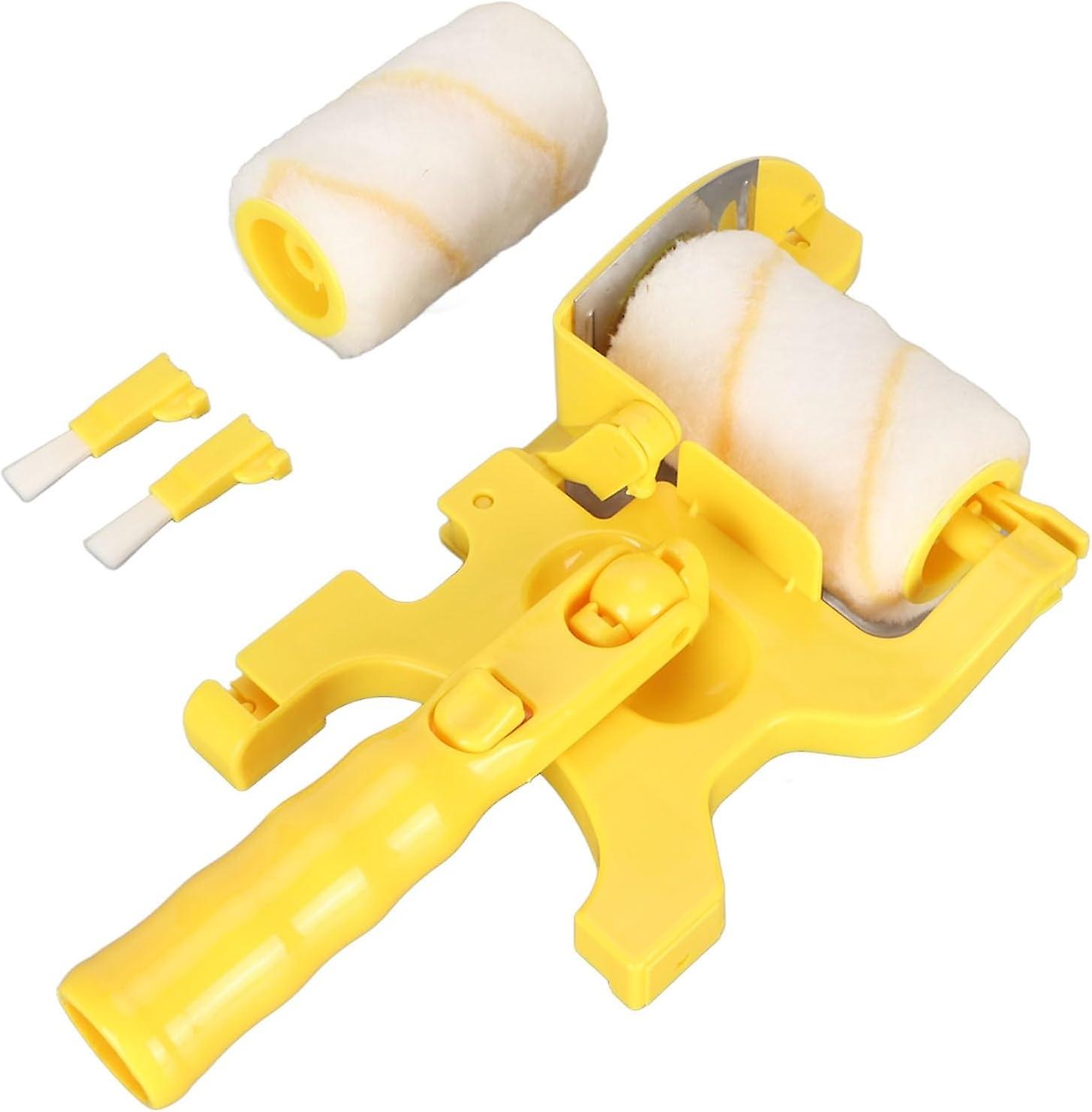 Multifunctional Handheld Paint Roller Brush with Replacement Roller, Flexible Handle Edger Roller Br