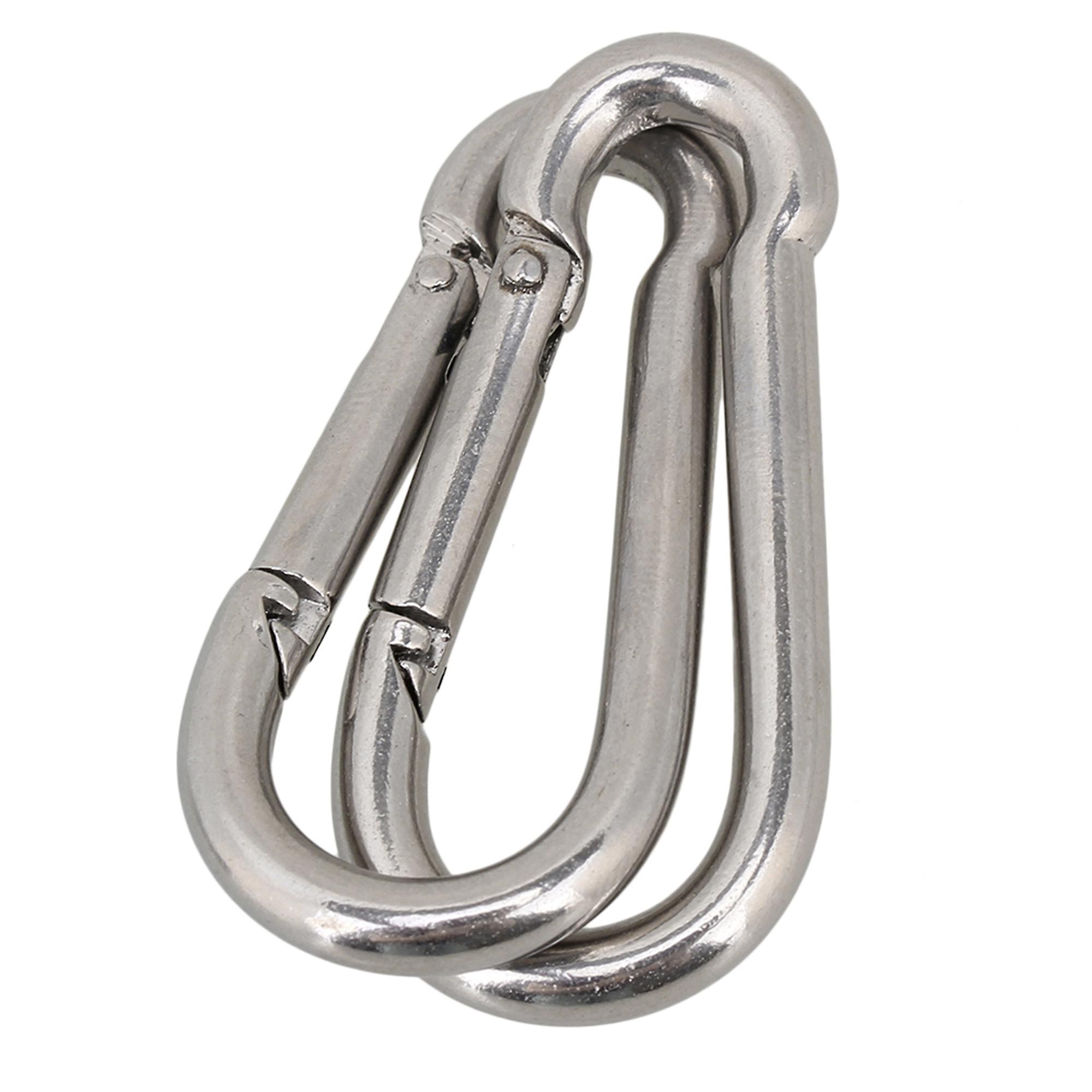 10x Multifunctional Spring Snap Quick Link Lock Carabiner Stainless M5 50mm