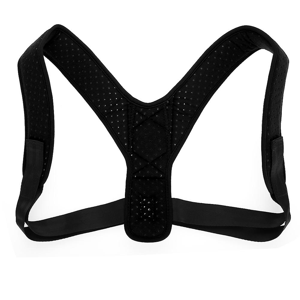Back Posture Corrector Shoulder Support Belt with Adjustable Straps Black