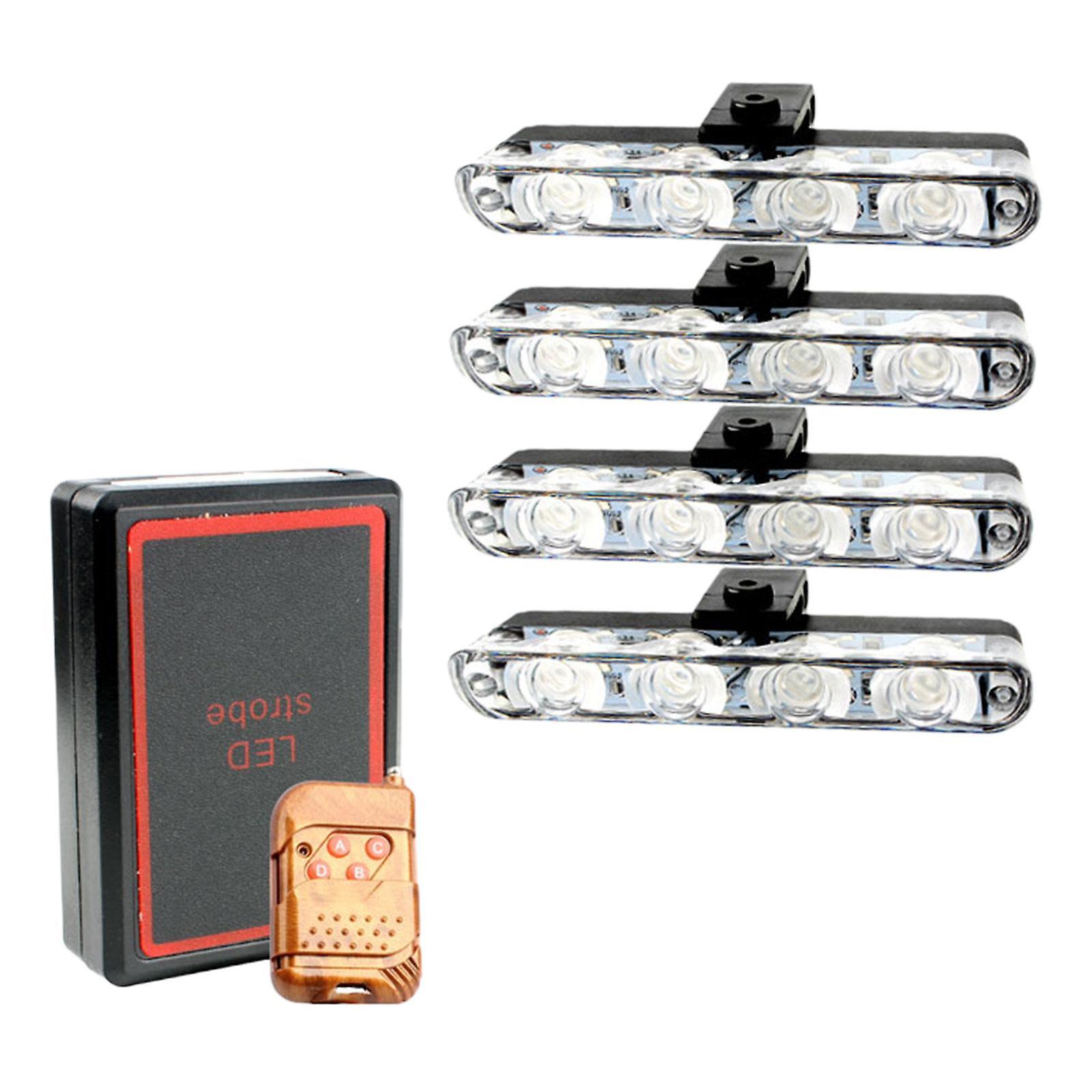 Generic Grille Marker Light 4 in 1 Anti Dust Anti Collision Exterior Lamp,16LED Emergency Strobe Warning for Vehicles Trucks