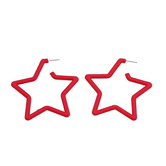 1 Pair Exaggerated Hollow Star Shape Ear Studs Candy Color Acrylic Stud