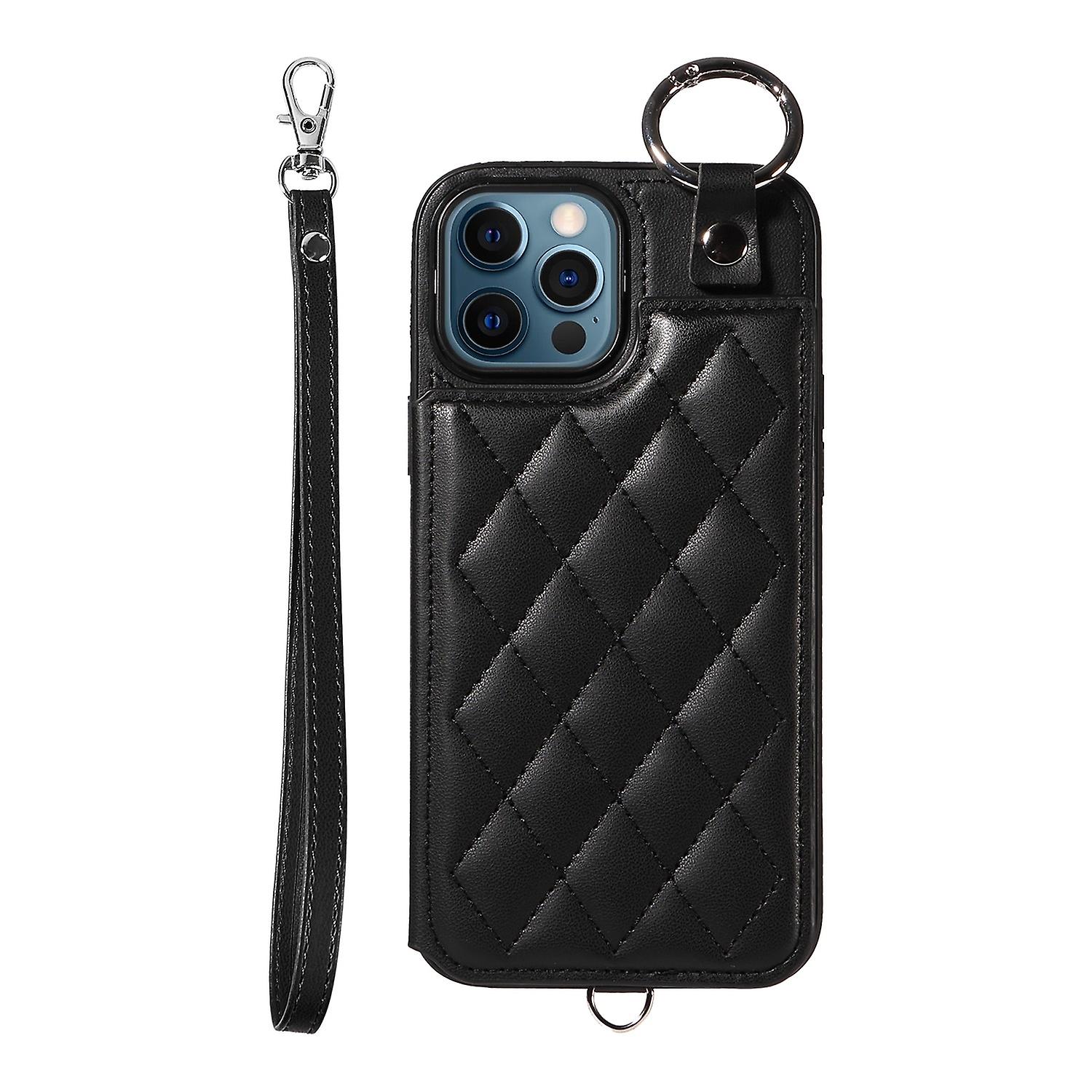 Rhombic Card Bag PU Case For iPhone 12 Pro Max