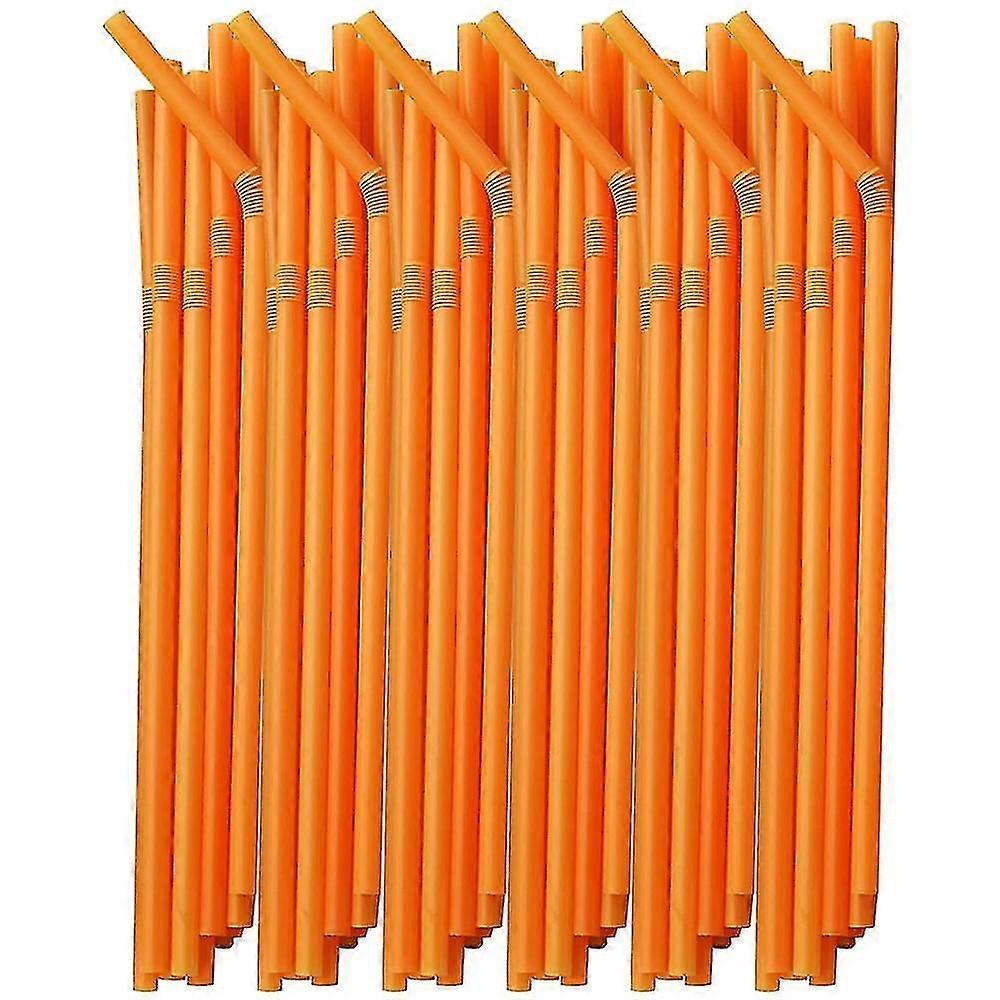 200 Pack Colourful Drinking Straws For Cocktail Juice,orange