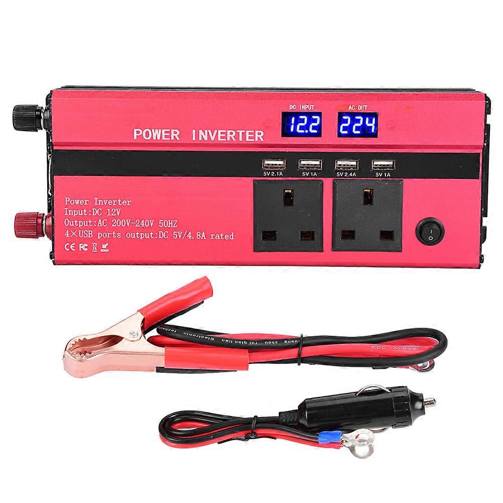 600W DC12V to AC220V Car Modified Charging Converter with LED Display Screen~UK Plug E2U372