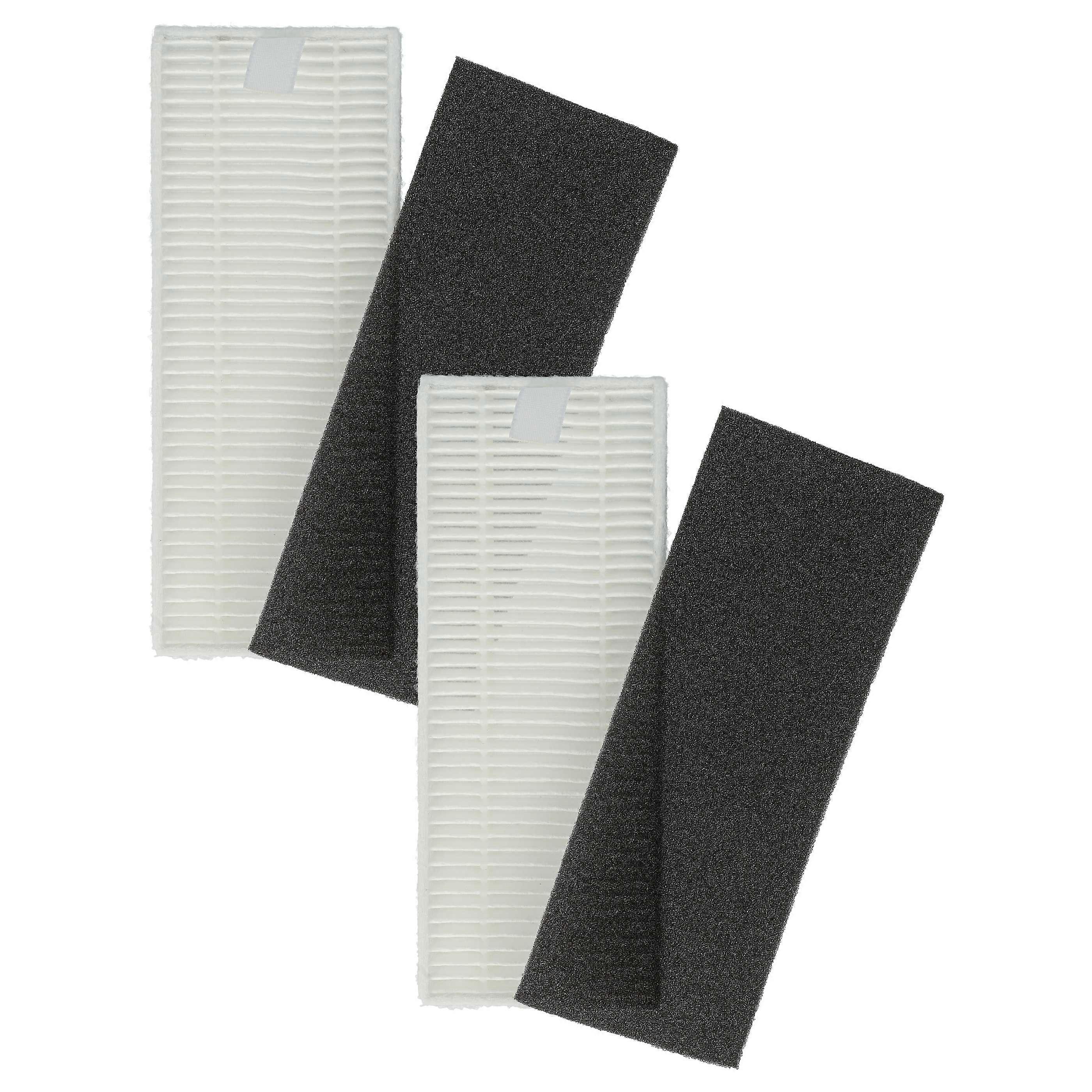 vhbw Filter-Set kompatibel mit Rowenta X-plorer Serie 45 RR8227 Saugroboter - 4x Ersatz-Filter (Filter, Schaumstoff-Filter)