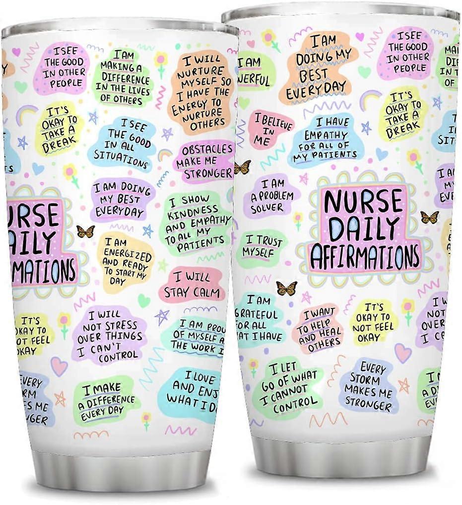 看護師のための20オンスの贈り物、看護師の毎日の肯定ギフト、女性のための看護師の日の贈り物、看護師のための誕生日の贈り物、彼女のための感謝祭の贈り物、断熱ステンレスS