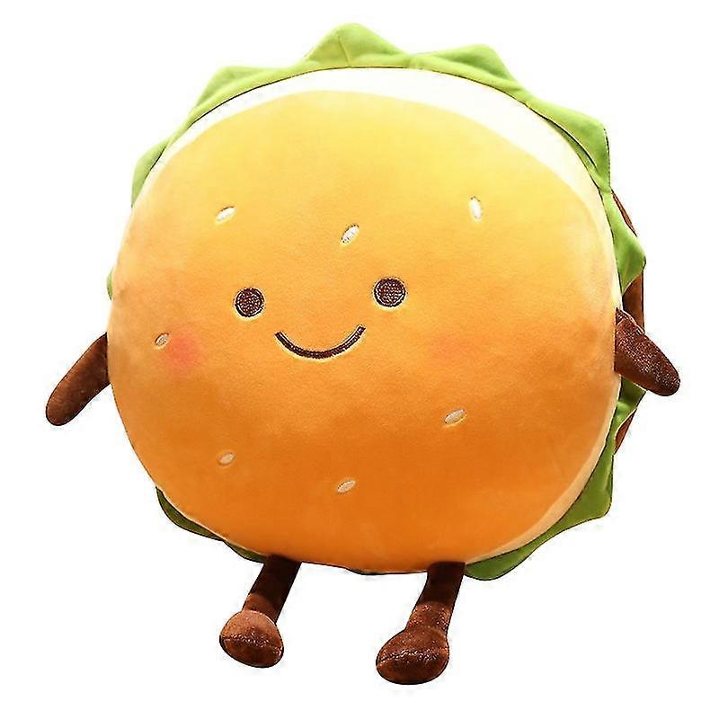 10/35cm Soft Simulation Hamburger plysj utstoppede anheng leker Kreativ mat Brød Hånd varmere pute for jenter bursdagsgaver