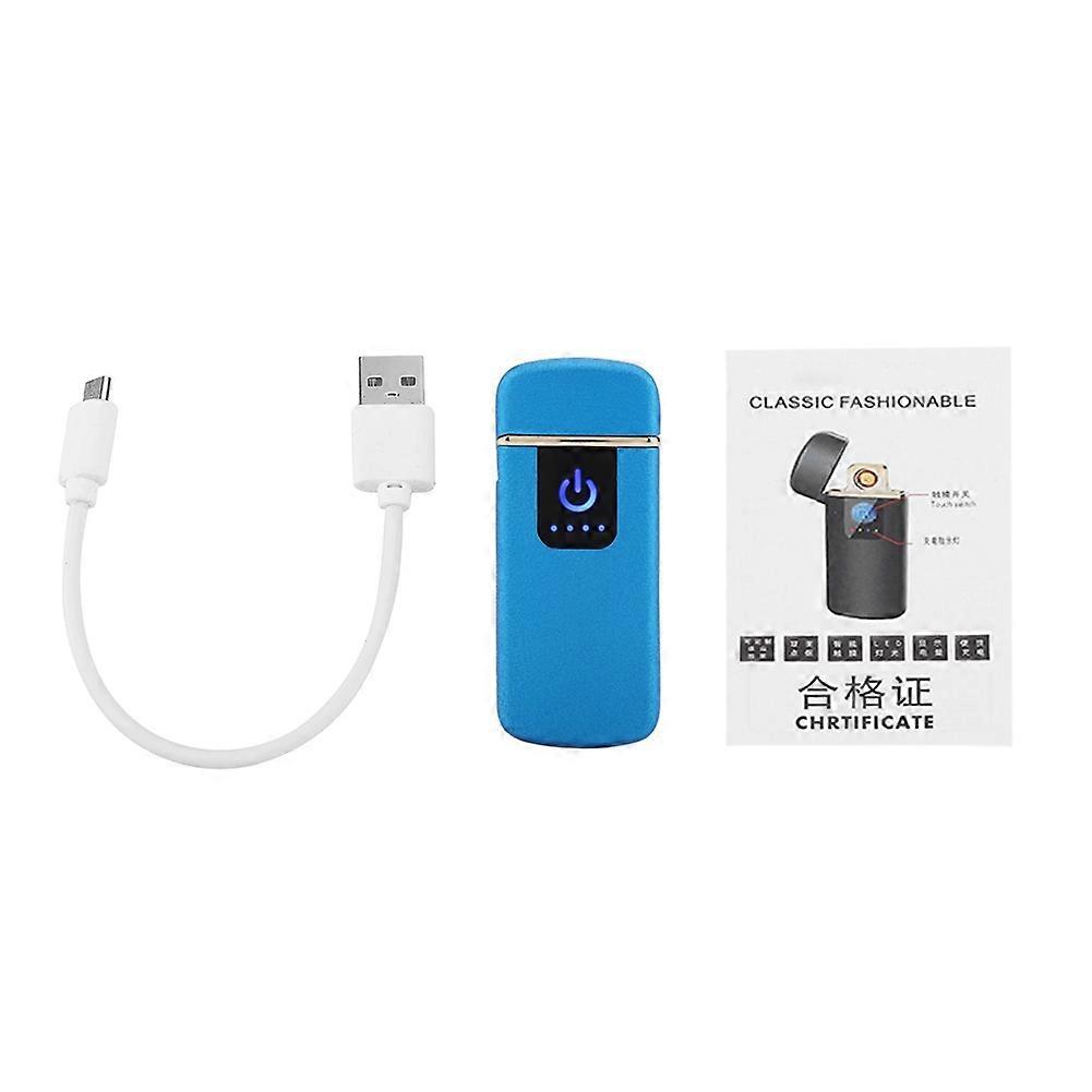 Rechargeable USB Windproof Flameless Electric Lighter Dual Arc Cigarette Red