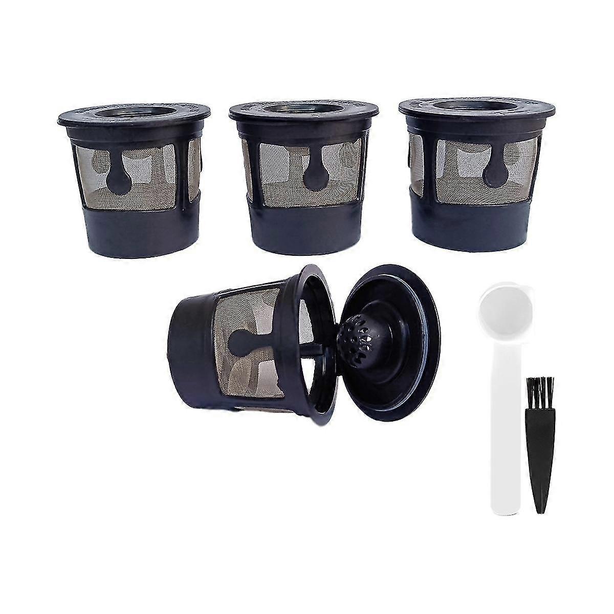 4pcs Reusable K Cups For 1.0 2.0 Coffee Filters With Stainless Steel Mesh Coffee Reusable Pods