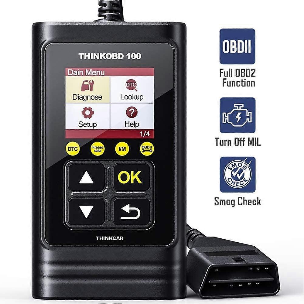 ThinkOBD 100 OBD2 Code Reader for Engine Car Turn Light O2 Emissions Test EVAP Sensor DTC Lookup as CR319 AL319 [New 2021]